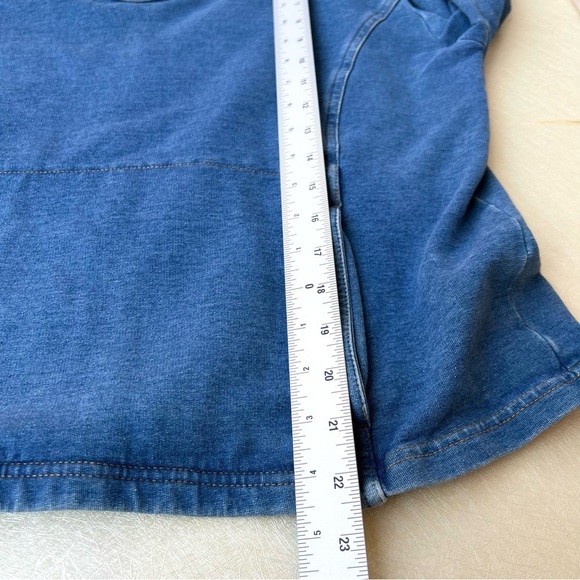 J.Jill Denim Sweatshirt V Neck with Women Size Small - Picture 5 of 7